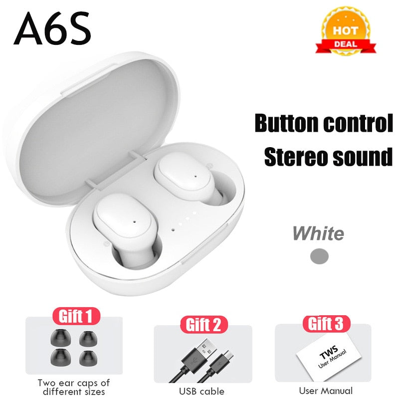 PJD A6S Plus TWS Bluetooth Noise Cancelling Mini Earbuds